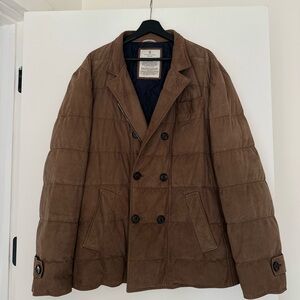 BRUNELLO CUCINELLI men puffer jacket in brown suede